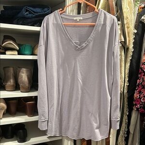 Lavender V-Neck Women's Top